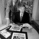 Peter Price (seated), publisher of The National pictured with Editor-in-Chief, Frank Deford on Dec. 3, 1989.